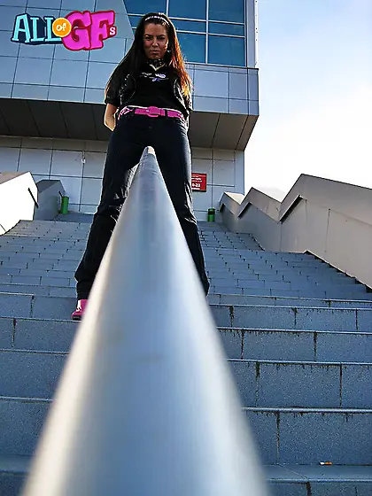 Girlfriend thong and stockings