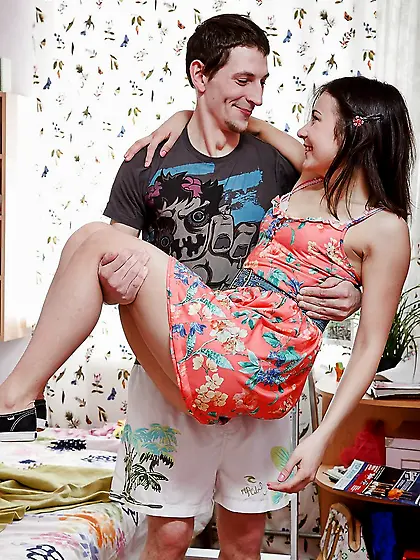 Glamour tiny tits fuck