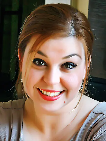 White girl with fire red hair and big tits