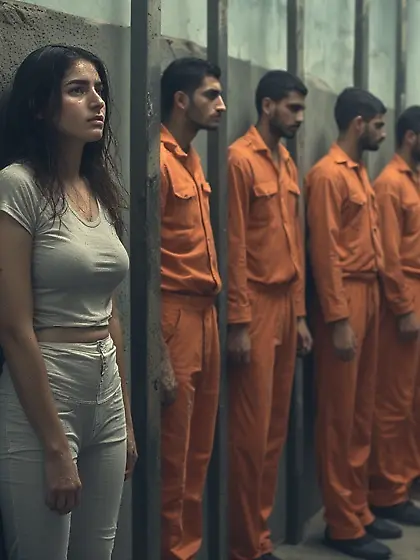 Hijabi girl in Male prison