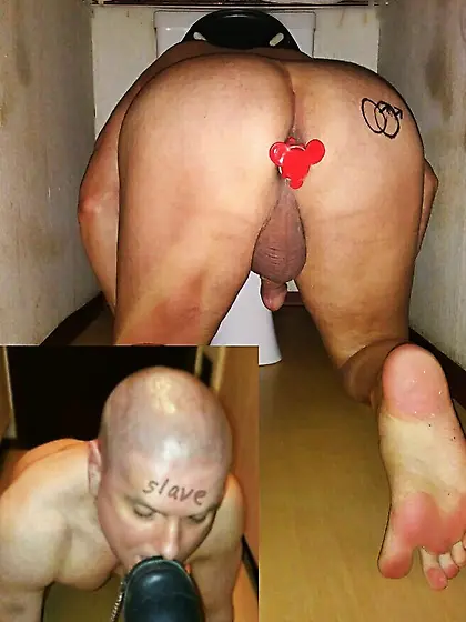 naked toilet slave licks dirty riding boots clean