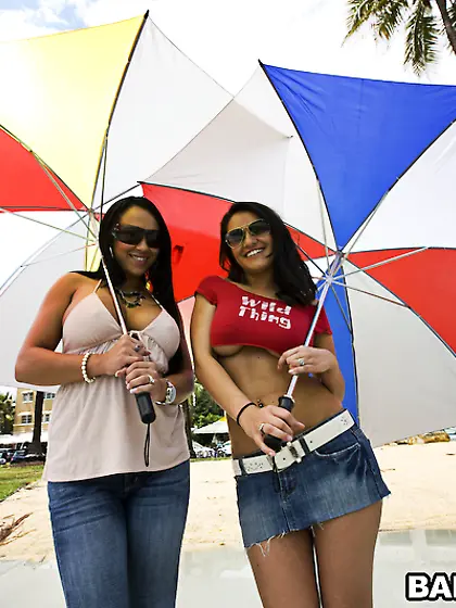 Mariah Milano and Charley Chase strip their lingerie together an