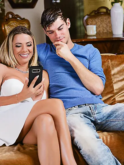 Superb blonde jizz tits