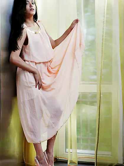 Brunette in sexy panties teasing the camera and looking hot AF V