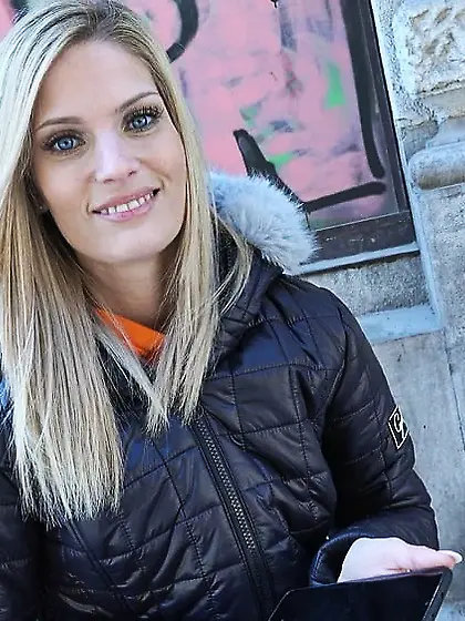 GERMAN SCOUT - Skinny Candee Licious with blue eyes casting