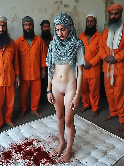 Hijabi girl in Male prison