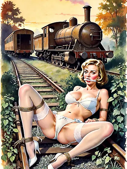 Pixwhores Experimental Enhanced: Stockings in the Railyard 1