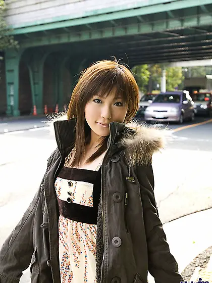 Sexy doll Rin Sakuragi flashes naked tits and exposes the panty