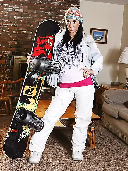 Snowskating and naked posing are things Jayden Jaymes likes most