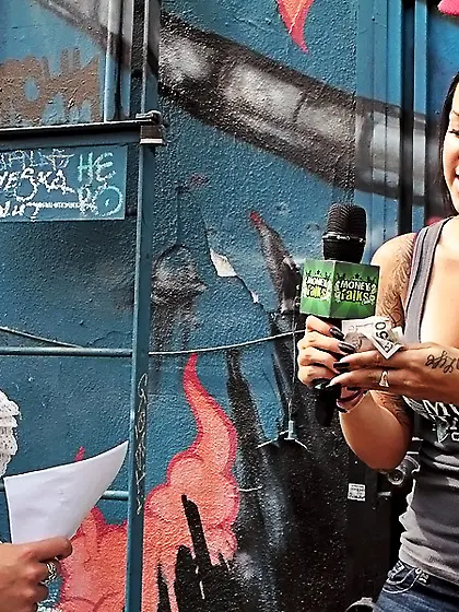 Brunette in sexy shades is here to suck dick with no shame