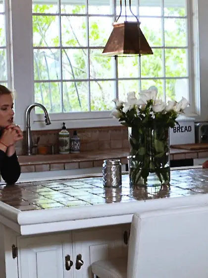 Amazing blonde mom sucks daughter bf cock