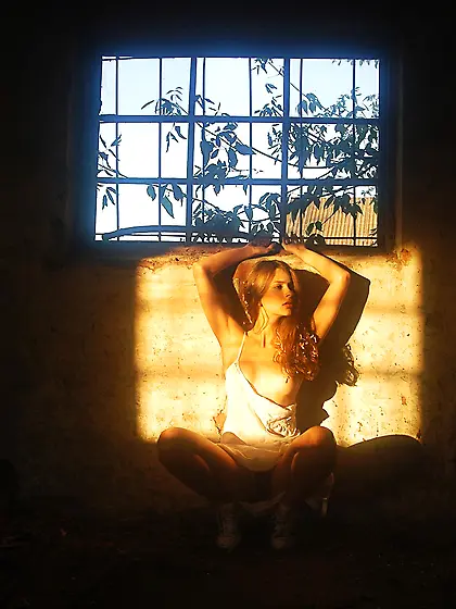 Vika Ac slowly strips her sexy white dress in front of the camer