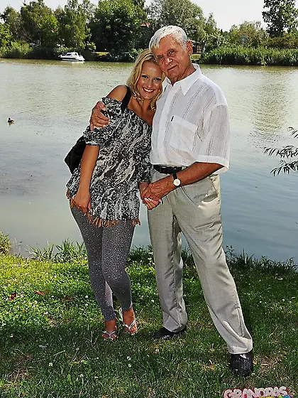 Adorable blonde angel gets banged by dirty old pervert and recei