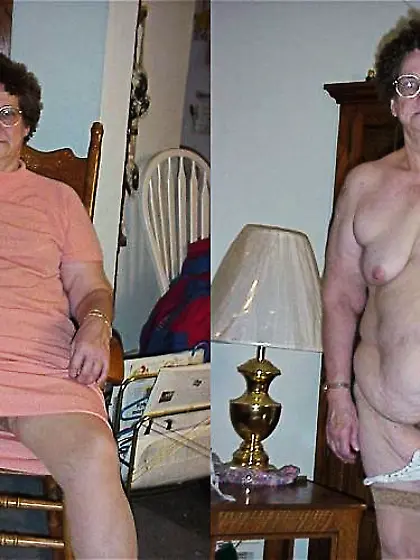 naughty granny dressed undressed