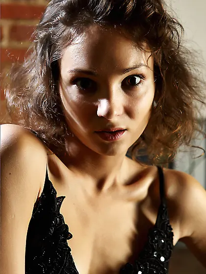 Naughty brunette chick Raina MPL shows her big nipples and the e