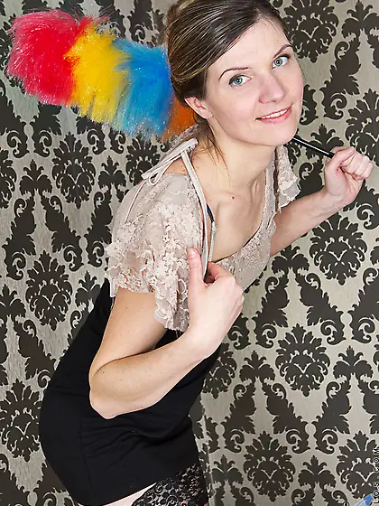 Licentious stockings girl Agatha Anilos is playing so hotly with