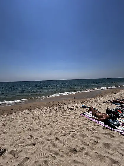 Big boobs on the beach