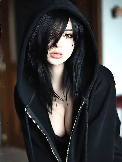 Emo goth young teen girl