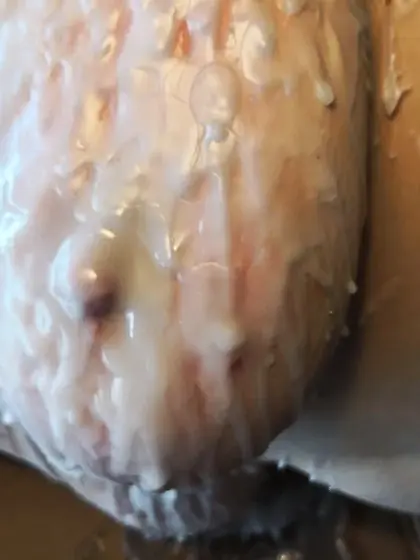 Breasts in hot wax