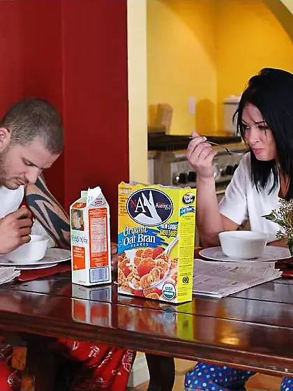 Handsome Tory Lane with nice tits wearing bikini getting her sha