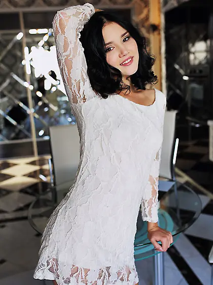 Dark haired euro babe