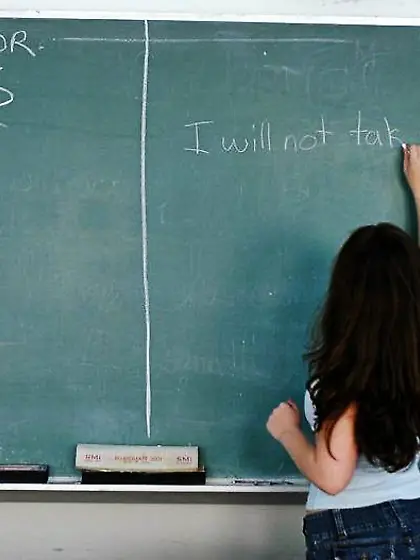 Naughty school girl Christie Lee getting punished doggy style fo