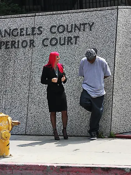 Filthy slut with bright red hair Raven Black gets pussy and mout