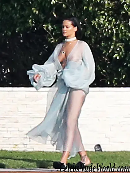 Rihanna Braless In A Totally See Through Sheer Pleasure