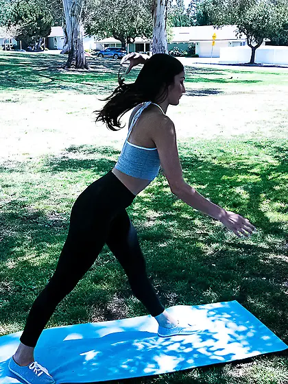 Emily Willis jills off,  does yoga,  and agrees to take dick