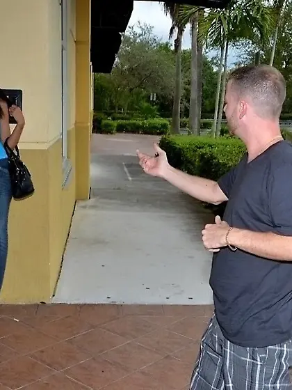 Round booty Latina gets her pussy fucked doggy style on a couch