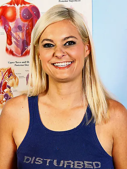 Blonde babe massages big