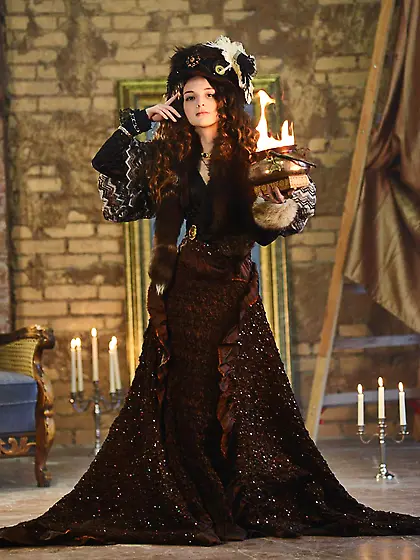 Curly haired brunette Jasmin A strips her black dress and linger