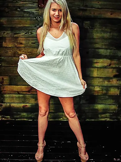 Pretty blonde takes cute