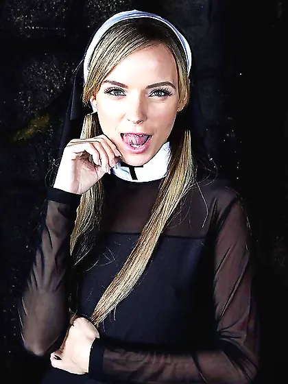 Nun with a pretty face gives you a ball-gargle symphony