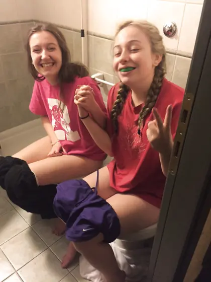 Toilet and pee girls