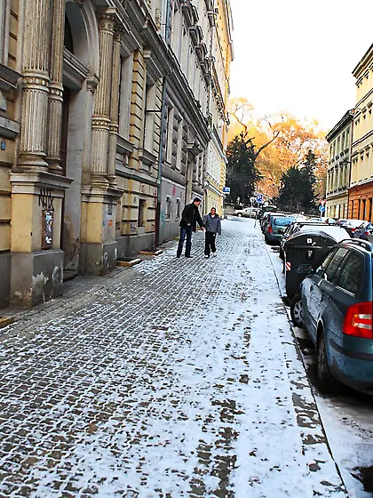Audrey was walking home