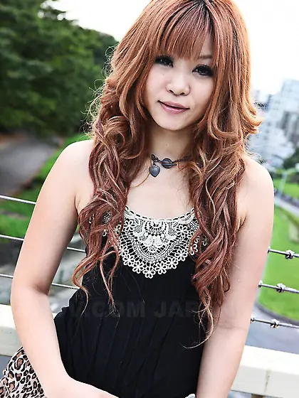 Asian girl Sarina Tsubaki sits on hunkers and bares off tits and