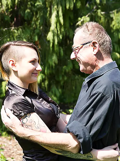 Girl with pierced nipple and tattooed back gives sexual pleasure