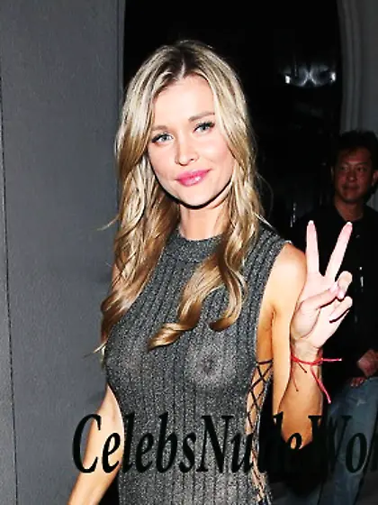 Joanna Krupa See Thru In A Silver Dress