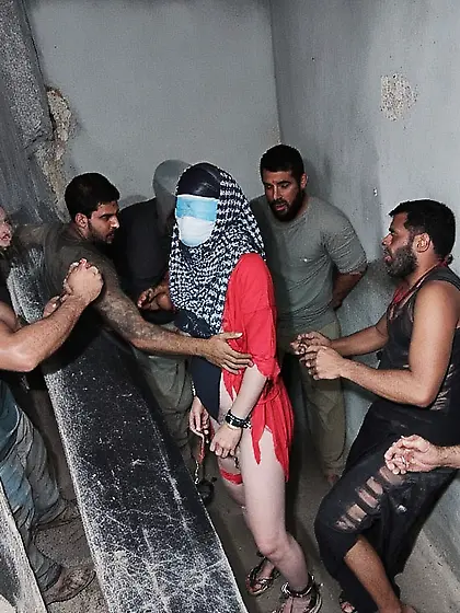 Hijabi girl in Male prison