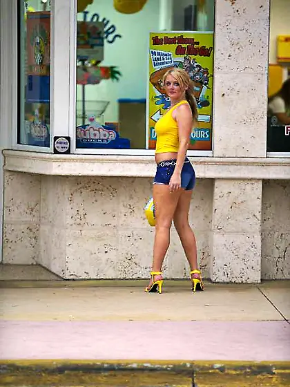 Sophie Dee takes her tight denim shorts off and shows us her ama