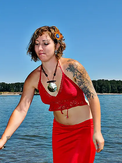 Beautiful young modern goddess