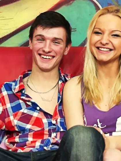 Blonde chubby face riding