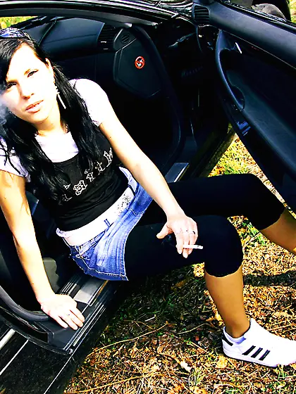 Smoking dark haired veronica