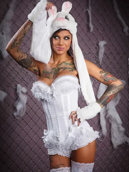 Busty lesbian babes in kinky costumes enjoy their lezdom fucking