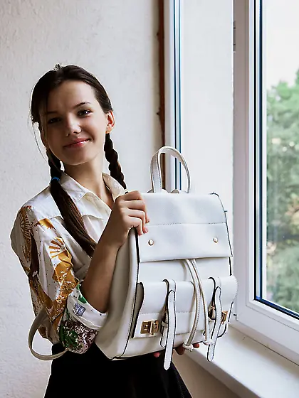 Braided teen in a white shirt finally gets naked and shows her a