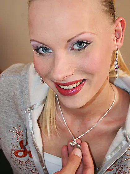 Beautiful teen gal Gitta Blond moans hard as her passionate love