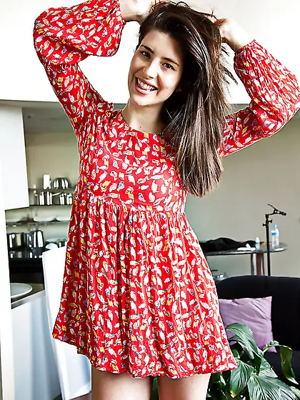 Denna the adorable babe gets ready to sit on your face too