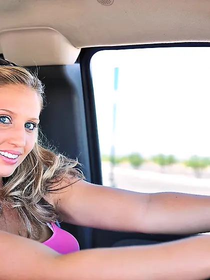 Hot blonde lady Pamela FTV takes off her skirt and exposes her h