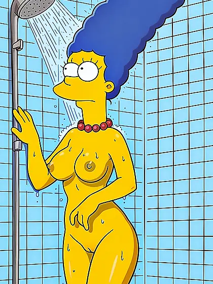 Marge Simpson showering (The Simpsons)
